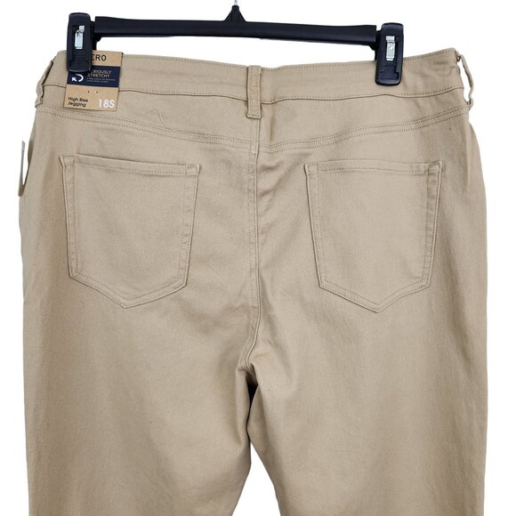 Aeropostale High Rise Pants Women's Plus 18 Short Tan Stretch Jegging Skinny New - Picture 5 of 10